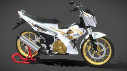 2014 suzuki, moped, blender, 3dmodel, satriaf150, raider150
