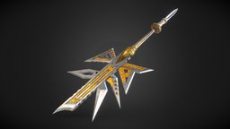 Egyptian God Sword white, medieval, god, egyptian, fancy, golden, powerful, lance, weapon, lowpoly, sword