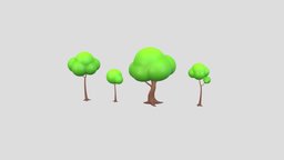 Pack013 Cartoon Tree tree, scene, plant, landscape, forest, garden, prop, collection, park, leaf, vegetation, foliage, trunk, nature, cartoon, game, blender, wood, environment, noai