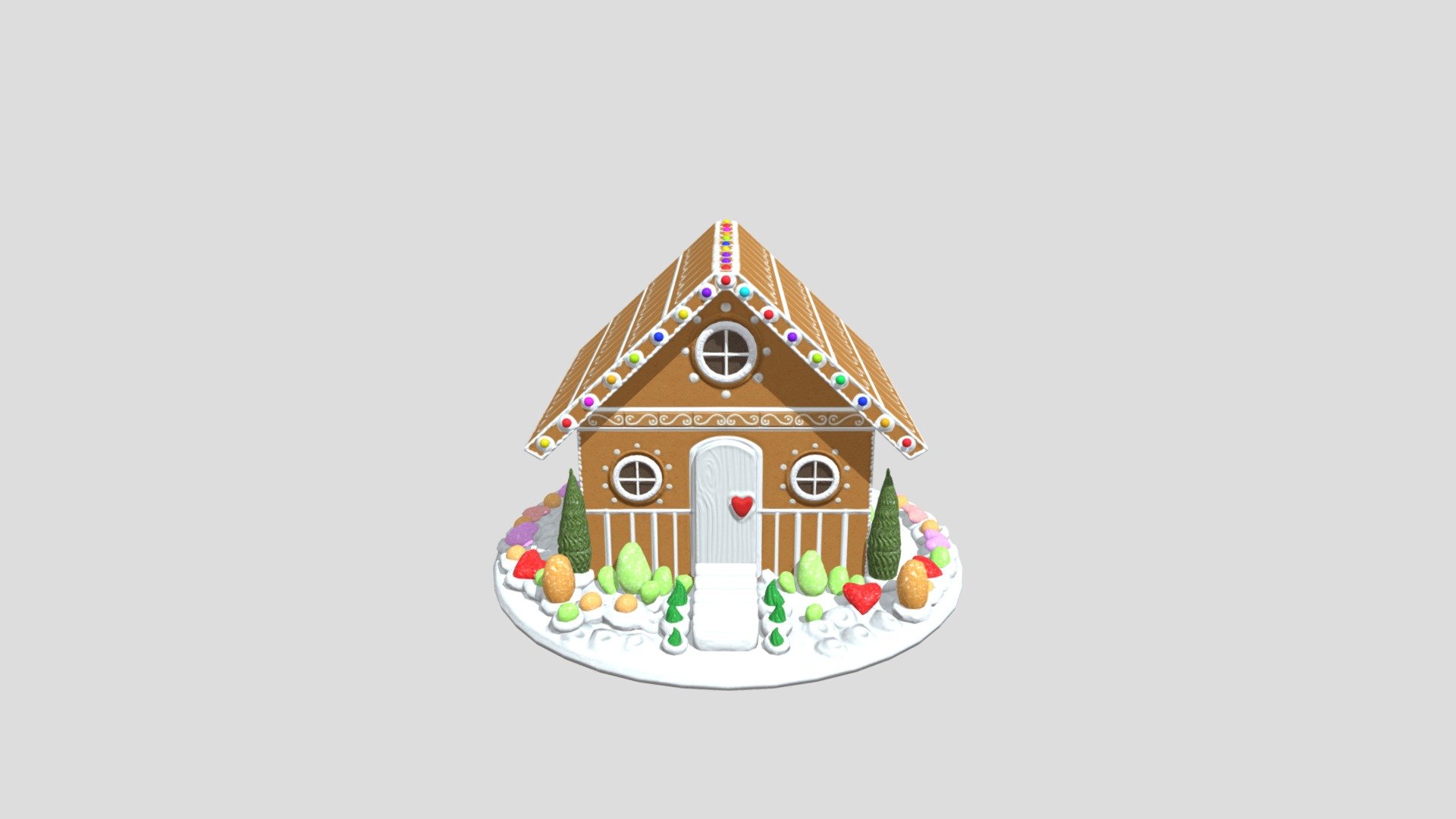 This beautiful, festive gingerbread house is the perfect way to get the whole family involved in baking for Christmas 3d model
