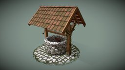 Water Well well, bucket, water, old, stones, mossy