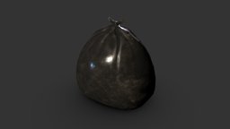 simple trash bag prop, trash, bag, bin
