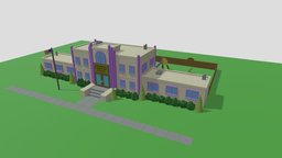 simpsons school arquitectura, springfield, edificio, america, simpsons, colegio, dibujos-animados