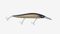 Fishing lure minnow type 02 catch, fishing, sharp, equipment, crank, bass, angler, hobby, lure, bait, fishhook, wobbler, treble, minnow, angling, 3d, pbr, plastic