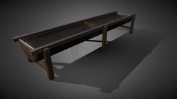Wooden Horse Trough 3D Model trough, blender, blender3d, horse, wood