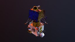 Chandrayaan-2 in flight configuration moon, astronomy, india, isro, blender3d, space, chandrayaan2