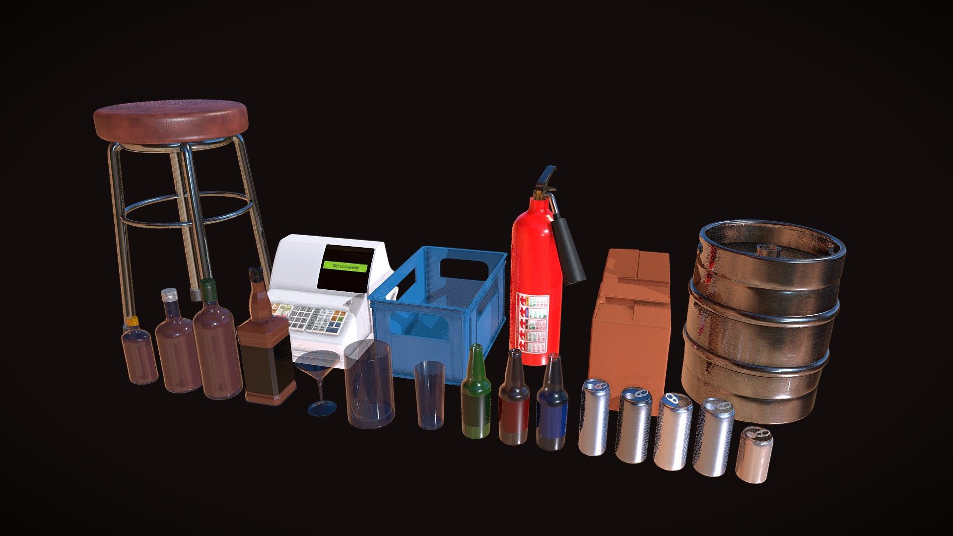 UK pub props - 3D model by lavellebears 3d model