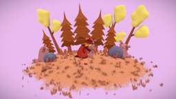 A girl with a red hoodie forest, little, handpaint, story, hood, illustration, childbook, stylized, storybookchallenge