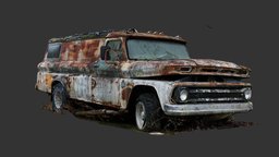 Suburban Van (Raw Scan) raw, truck, abandoned, forest, suv, van, rusty, ruined, rural, old, georgia, suburban, urbex, photoscan, photogrammetry, car, city