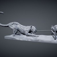 Big Cat POSE 06 sculpt, anatomy, cat, balloon, story, wildlife, storytelling, bigcat, animalanatomy, animallover, creature, zbrush, digital