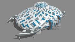 0095 modern, organic, buildings, zahahadid, metaverse, architecture, sci-fi, building, metaverse-architecture