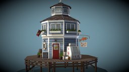 Fishing Dock fishing, indie, lifepreserver, baitshop, maya, 3d, gameart, gameasset