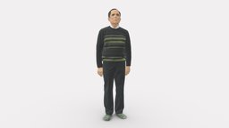 Old Man With Glasses 0102 people, clothes, miniatures, glasses, realistic, old, character, 3dprint, model, man, male