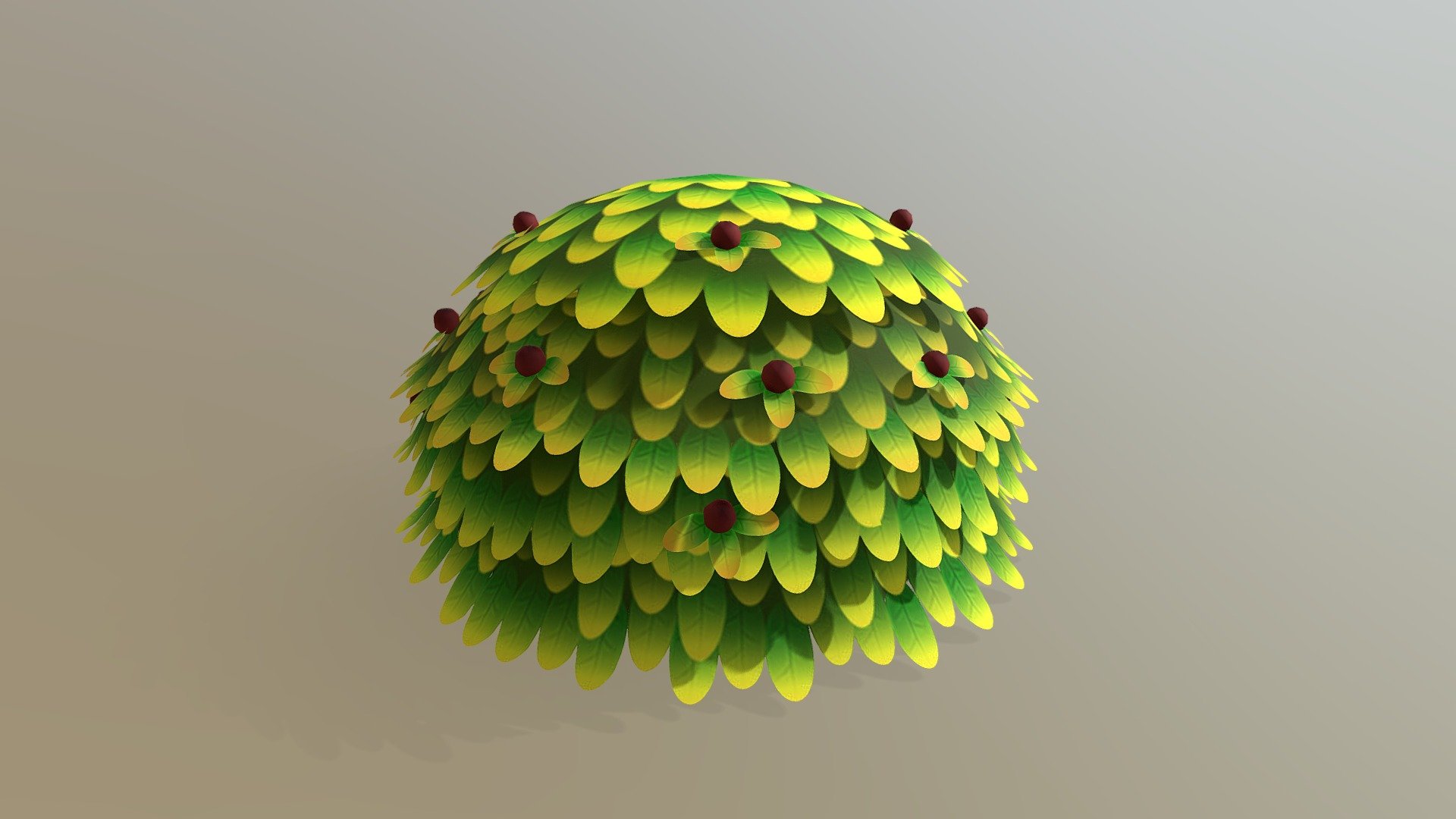 Stylized bush - Download Free 3D model by selskiy_durachok 3d model