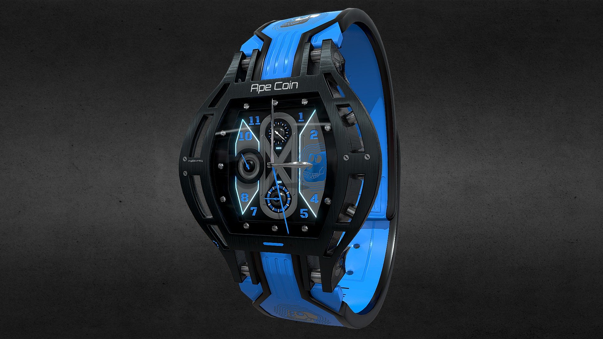 Awesome stainless steel Ape Coin Watch.

Currently available for download in FBX format.

3D model developed by AR-Watches 3d model