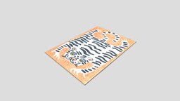 Tibetan tiger animal rug carpet unrealengine, substancepainter