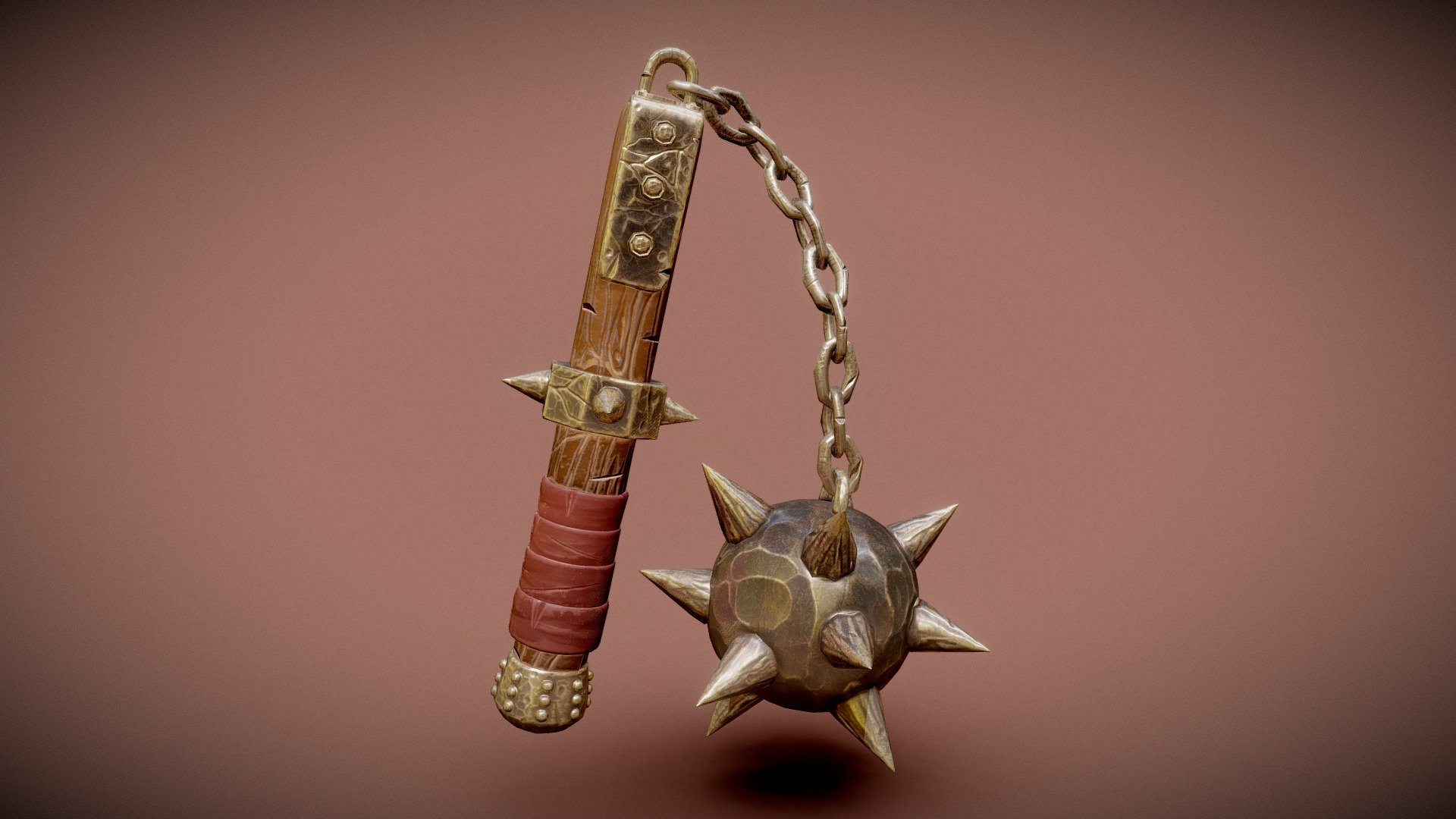 **3D model of a stylized Flail (Commenly known as The Morning Star) **
About this model
1. 6.6K polyes
2. Clean Topology (Modeled using Blender)
3. High-quality details (sculpted using Zbrush)
4. Stylized and hand-painted (Textured using Substance Painter)
5. Includes all PBR textures
Now go swing in style! - The Morning Star (Stylized Flail) - Download Free 3D model by KinanArts 3d model