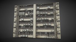 Dystopian Asian Building #2 assets, japan, gaming, prop, korea, asia, cyberpunk, city, building, noai