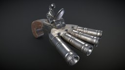 Box Lock Duck Foot Flintlock Pistol flintlock, musket, forgotten, blackpowder, duckfoot, weapon, weapons, gun