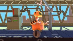 robot assembling conveyor mechanic, kid, electronic, cartoon, blender, animation, free, video, factory, interior, robot, environment
