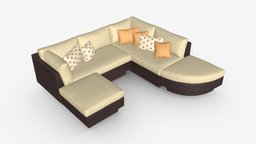Garden furniture set Stella cushion, sofa, wooden, garden, set, pillow, chairs, ottoman, outside, furniture, balcony, terrace, outdoor, patio, stella, 3d, pbr, chair, design, home