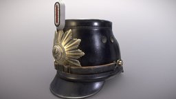 Weimar Republic (Prussian) Polizei shako police, leather, german, historical, germany, headgear, weimar, 1920s, prussia, prussian, helmet, military, shako