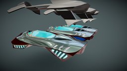 Simplistic Flying Vehicle 14 police, cyberpunk, flyingcar, game, vehicle, lowpoly, scifi, car