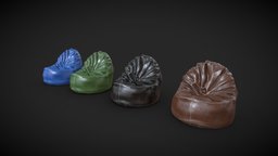 Bean Bags || VR Ready green, sofa, games, archviz, archvis, prop, brown, furniture, vr, beanbag, vrchat, vrready, architecture, game, gameart, chair, gameasset, blue, black, gameready