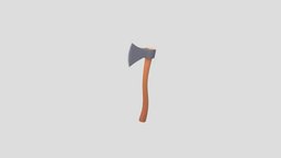 Cartoon Axe object, toon, style, prop, melee, item, cut, handle, tool, hatchet, tomahawk, weapon, cartoon, 3d, model, axe, wood