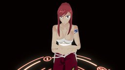 Erza Scarlette fairy, scarlet, tail, fairytail, animegirl, erza, titania, erzascarlet, girl, female, fantasy, anime, rigged, knight, noai, scarlette