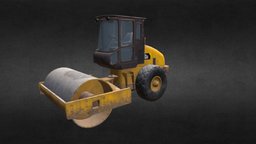 Roadroller cat, digger, road, earth, roller, compressor, jcb, demolition, mover, construction