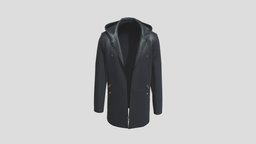 Hooded Zip-up Jacket 3 Unzipped cloth, shirt, prop, fashion, jacket, top, clothes, coat, raincoat, hood, costume, outfit, hoodie, sweatshirt, garment, apparel, clo3d, marvelousdesigner, menswear, streetwear, sportswear, attire, pullover, outerwear, hoody, clothing, clo, zprj, outergarment