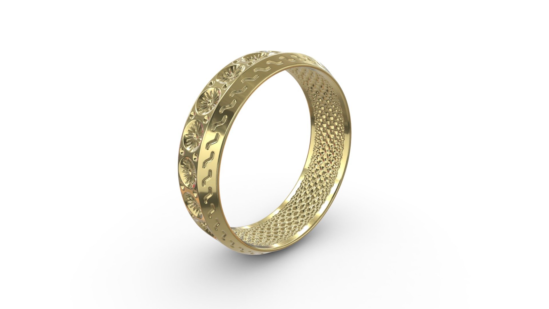 * Daisy Ring

  Size:
Height: 20.7 mm
 Width: 20.7 mm
Depth: 7mm
Inside: 18.19mm
Volume: 325.20 cubic millimeters
Approximate weight:
18k Gold: 5.05g
14k Gold: 4.48g
Silver 950: 3.31g
*
 - Daisy Ring - Buy Royalty Free 3D model by Busanello 3d model