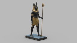 Egyptian Anubis Low Poly PBR ancient, symbol, printing, egypt, figure, monument, element, death, jackal, god, antique, equipment, ready, egyptian, vr, ar, treasure, pharaoh, print, statue, anubis, old, religion, mythology, deity, asset, game, 3d, art, low, poly, history, gold