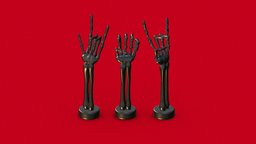 METALHANDS music, skeleton, party, hands, metal, trophy, esqueleto, musica, manos, rock, halloween, bones, rockear