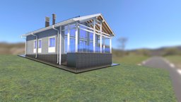 Cotage PR03_01_21 cottage, residence, 3d, model, house, home, sketchfab, download