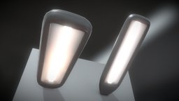 Street Light 11 (Low-Poly Version 1) lantern, modern, led, lamps, streetlight, citylights, low-poly, pbr, wall, strassenlaternen