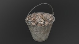 Ash bucket archviz, basket, 3d-scan, prop, vintage, boiler, ash, reconstruction, burning, debris, pitcher, heating, metal, props, fire, 3d-scanning, stainless, coal, charcoal, pail, ashes, leftover, photoscan, photogrammetry