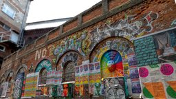 Building scan No. 15 ancient, london, brick, graffiti, bricks, england, old, artist, facade, tunnel, realitycapture, photogrammetry, scan, building, factory, construction, industrial, wall