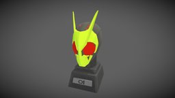 Kamen Rider Zero One Helmet 01, kamenrider, tokusatsu, 3d, blender, helmet, zeroone
