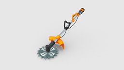 Cartoon Mower grass, garden, household, trim, tools, equipment, mower, farm, machine, cutter, lawnmower, lawn, prune, lowpolymodel, weeding, shave, handpainted, cartoon, stylized, mowed, tillers