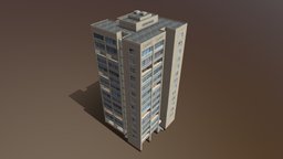 Russian Apartment Brick Building tower, brick, soviet, urban, apartment, russian, outdoor, living, town, moscow, ussr, architecture, house, home, city, building, construction