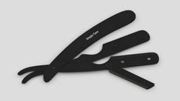 Barber Straight Edge Razor face, hair, care, retro, beauty, barber, folding, edge, razor, beard, cut, appliance, fold, tool, cutter, shaver, shaving, foldable, straight, shave, 3d, man, male, barber-shop