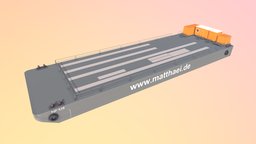 Arbeitsponton NP438 (Test-1) visualization, demolition, construction-site, ponton, waterways-engineering, ocean-platform, construction-vehicles, baufahrzeuge, low-poly, boat