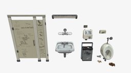 Bathroom Models Pack room, bathroom, abandoned, bath, accessories, pack, sink, collection, ready, dirt, tub, bathtub, accessory, accesories, baths, bathroom_accessories, bathroom-accessories, game, 3d, blender, pbr, low, poly, model, home, free