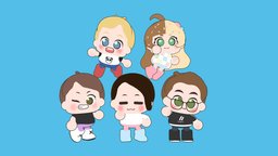 Chibi Tourists cute, chibi, chibistyle, cute_character, chibicharactermodel, chibimodel, character