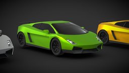 Sport Car Low Poly vehicles, gallardo, supercar, lamborgini, low-poly, car, sport