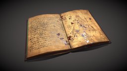 Satanic style open book blood, demon, library, gameprop, books, ready, haunted, spell, scary, literature, satan, witchcraft, harrypotter, unrealengine, witcher, cultural-heritage, demonology, satanic, blackmagic, openbrush, haunting, goetia, book, game, pbr, witch, black, magic, horror, evil