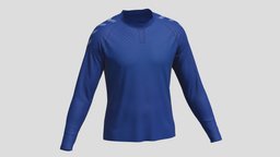 Men Football Long Sleeve Shirt PBR Realistic baseball, court, stadium, shirt, football, fashion, t, league, champion, accessory, team, jersey, match, footballer, character, asset, game, 3d, low, poly, sport, clothing, 3dclothing, baseballjersey