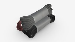 Round shoelaces three bundles shoe, textile, three, long, string, classic, stylish, rope, accessory, round, fabric, lacing, bundle, formal, laces, 3d, pbr, design, basic, shoelaces